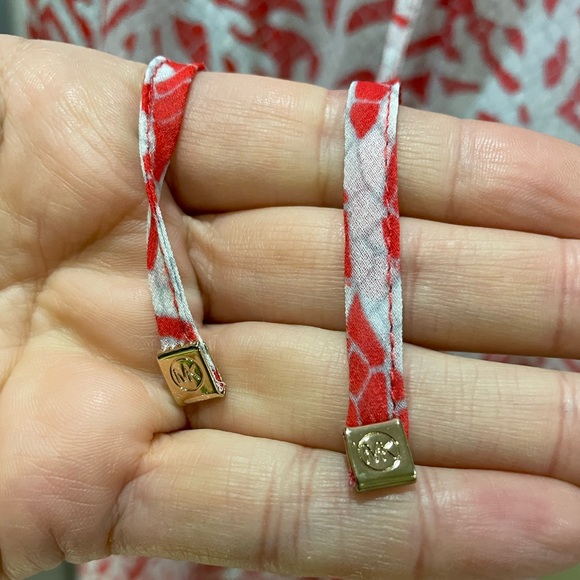 MICHAEL Michael Kors Jumpsuit Swim Cover Up Adjustable Sheer Coral Red Mosaic M - Picture 9 of 16